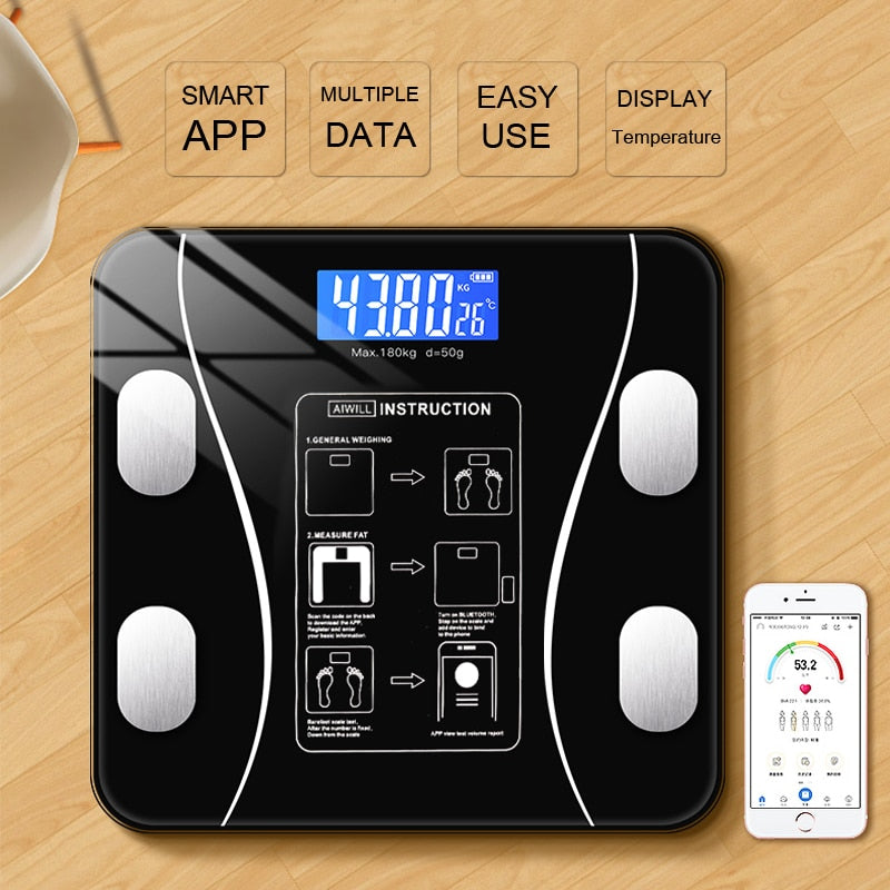 Body Fat Bluetooth BMI Digital Scale - Fitness Accessories Online