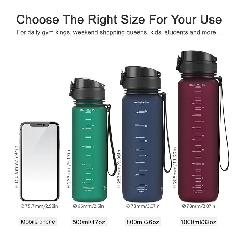 Sports Water Bottle - Fitness Transparent Bottle With Rope